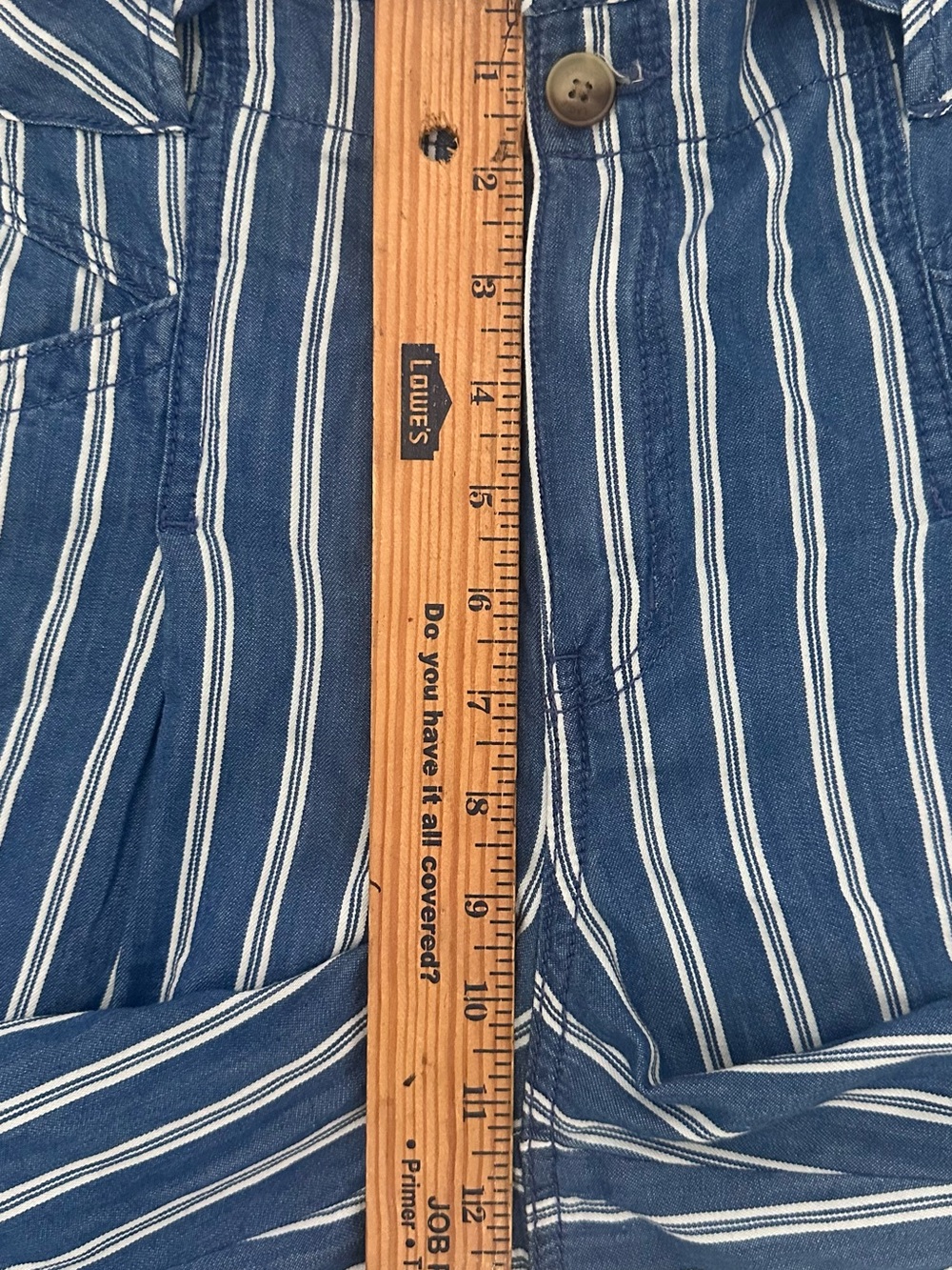 American Eagle Outfitters Blue and White Vertical Stripe Wide-Leg Pants Size 8 - Picture 9 of 14